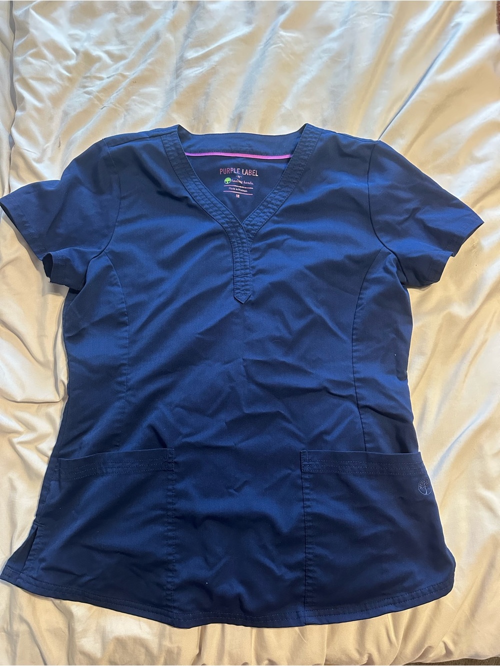 Women’s Navy V-Neck Scrub Top